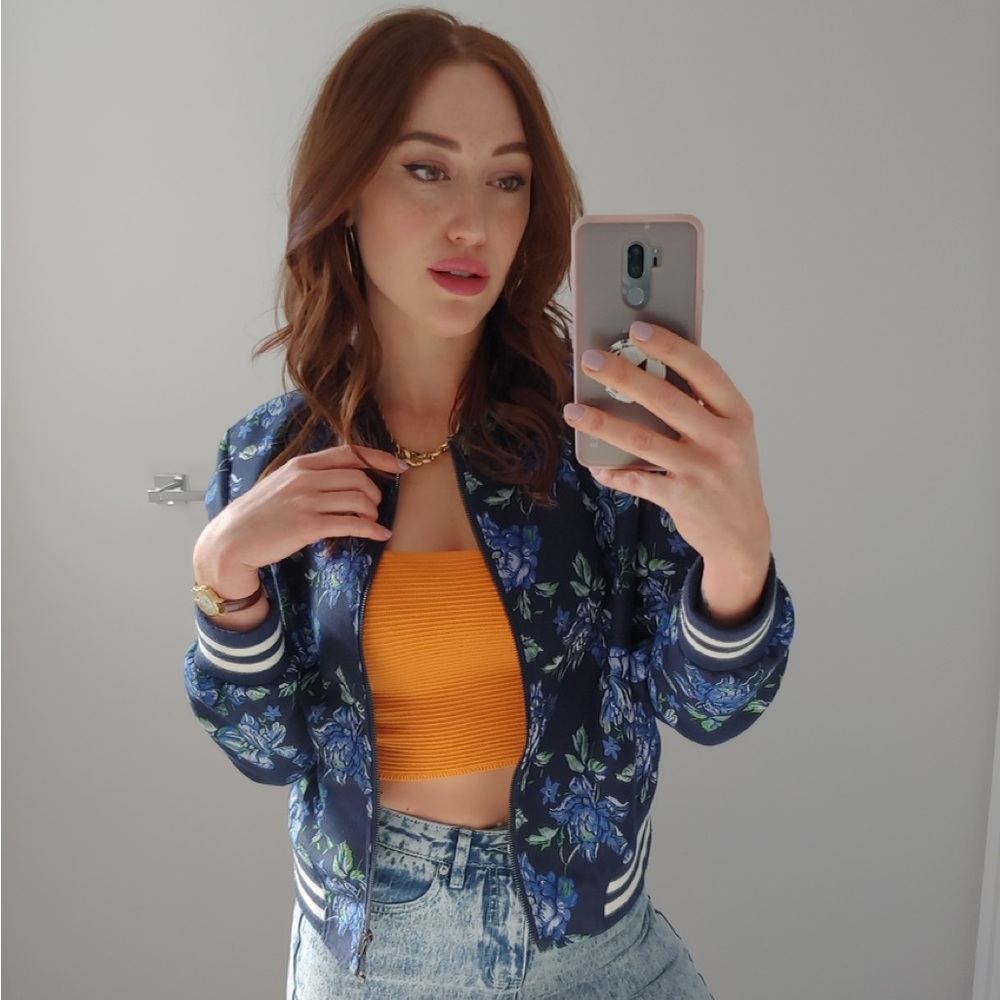 Floral varsity Bomber Jacket